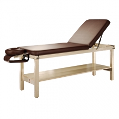 Wooden Stable Stationary Massage Table Beauty Bed With Backrest And Face Cradle