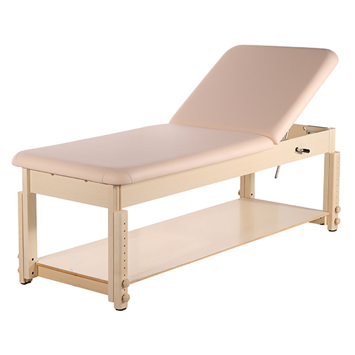 Wooden Stable Stationary Massage Table With Backrest And Face Cradle Height Adjustable Beauty Bed