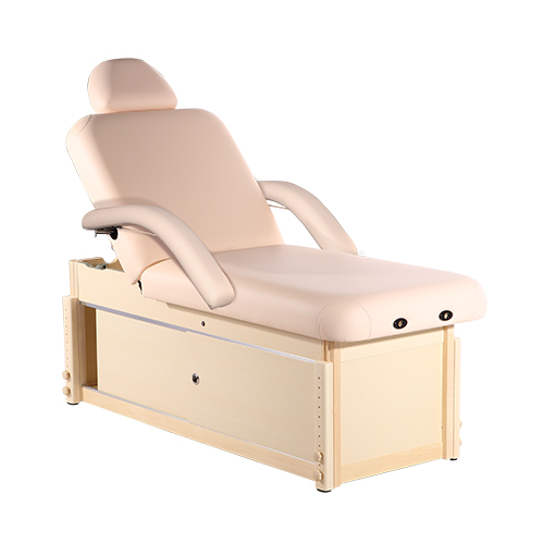 Kaiser Tilt Wooden Salon Furniture Massage Table With Cabinet Backrest Side Armrest