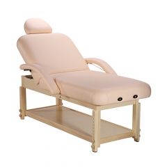 Archer Tilt High Class Beauty Salon Adjustable Wooden Massage Table With Backrest Side Armrest