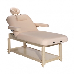 Archer Tilt High Class Beauty Salon Adjustable Wooden Massage Table With Backrest Side Armrest
