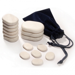 Hot Sale 15Pcs Deluxe Cold Marble Stone Set Hot Massage Stone