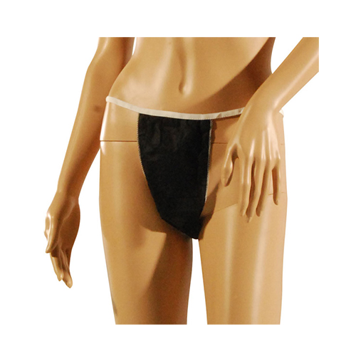 Ladies Disposable Black Thong 12pcs Pack