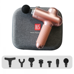 Hi5 Sportster Dreamy Deep Tissue Percussion Vibration Massage Device with 6 Attachment Heads (Rose Gold) Body Massage Gun Deep Pressure Relieve Massage Gun Cordless Body