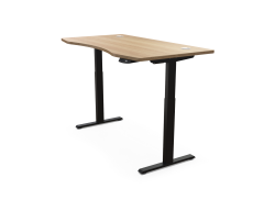 Hi5 Model E Intelligent Household Desk Adjustable Height and Height Memory Storage-Oak Table Top & Black Frame