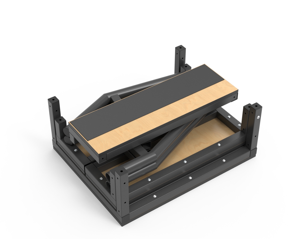 Square tube simple Two-Sided High Low Rehabilitation Staircase (Black)
