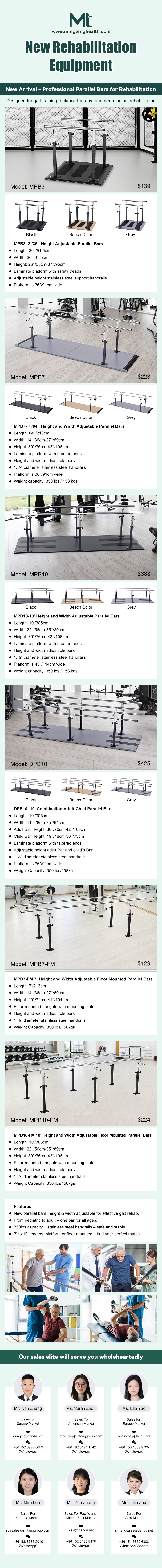 New Parallel Bars: Height & Width Adjustable for Effective Gait Rehab