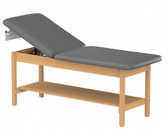 CLINIC-2 SERIES HARDWOOD LEG SUPPORT TREATMENT TABLES WITH FULL SHELF