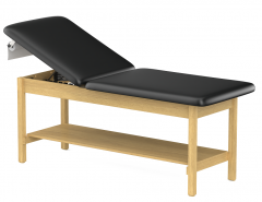 CLINIC-2 SERIES HARDWOOD LEG SUPPORT TREATMENT TABLES WITH FULL SHELF