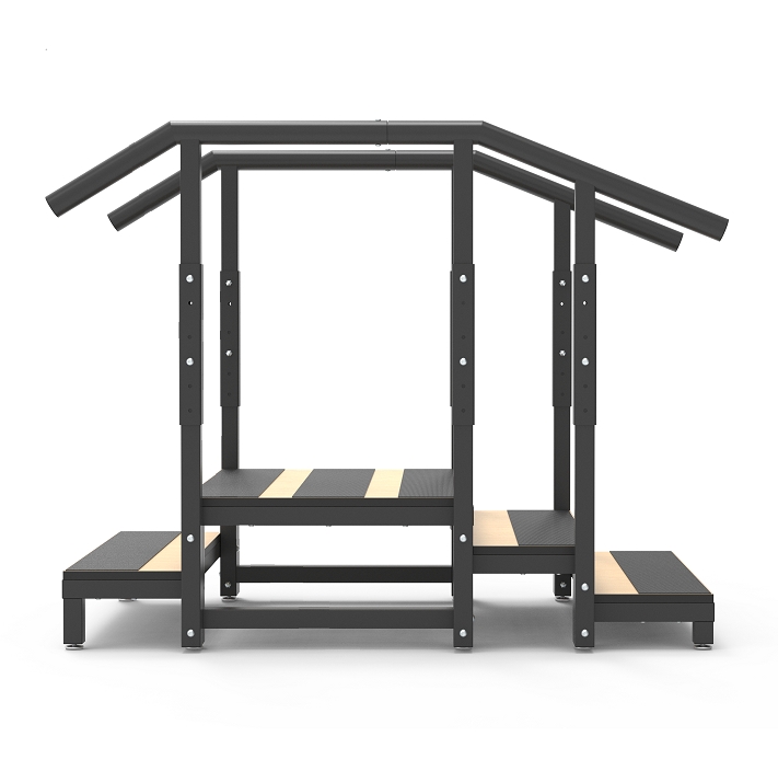 Knock Down Package-Square tube simple Two-Sided High Low Staircase-8205M